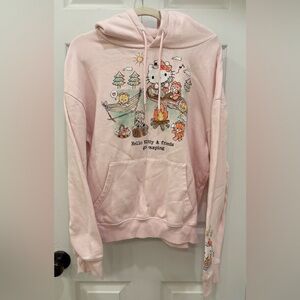 Sanrio Hello Kitty and Friends Go Camping Pink Long Sleeve Hoodie Size L